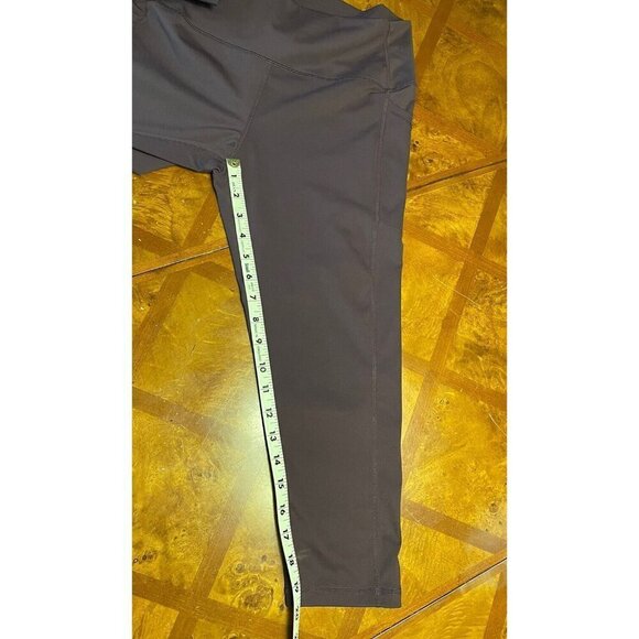 Zyia Active Brilliant Hi-Rise Capri 20" Wine Burgundy Legging Pockets Size 14-16 - Picture 7 of 8